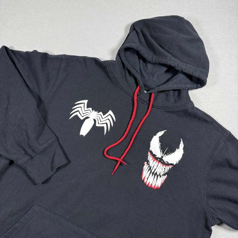 Marvel We Are Venom Graphic Mens Hoodie Pullover Large‎ Black Cotton Sweatshirt